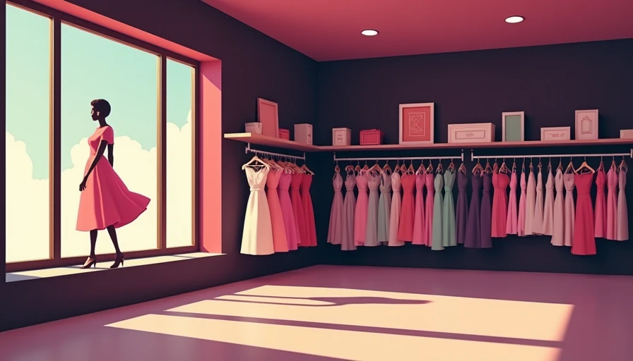 Visual context for pink vintage dress