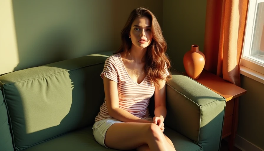 Visual context for retro striped t shirt